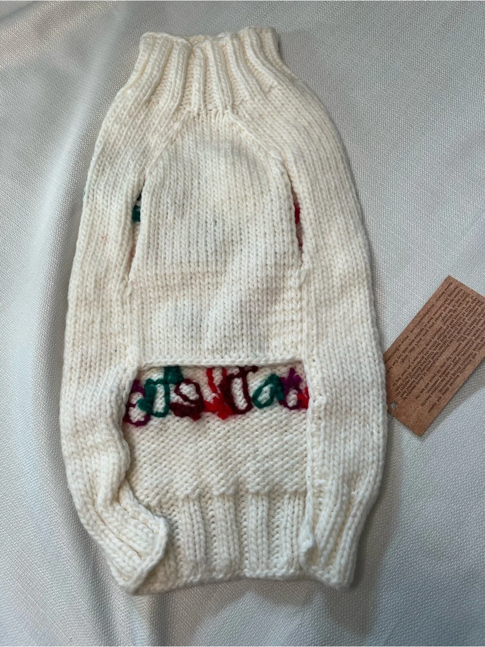 Anthropologie Chilly Dog 100% Wool 'Under the Mistletoe’ Knit Dog Sweater